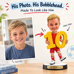 Personalized Boy Figurine Holding Number 10