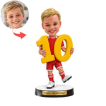 Personalized Boy Figurine Holding Number 10