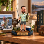 Custom Personalized Retirement Fishing Bobblehead from Photo