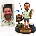 Custom Personalized Retirement Fishing Bobblehead from Photo