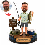 Custom Personalized Retirement Fishing Bobblehead from Photo