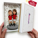 Personalized Siblings Bobblehead - Custom Brother & Sister Figurine from Photo