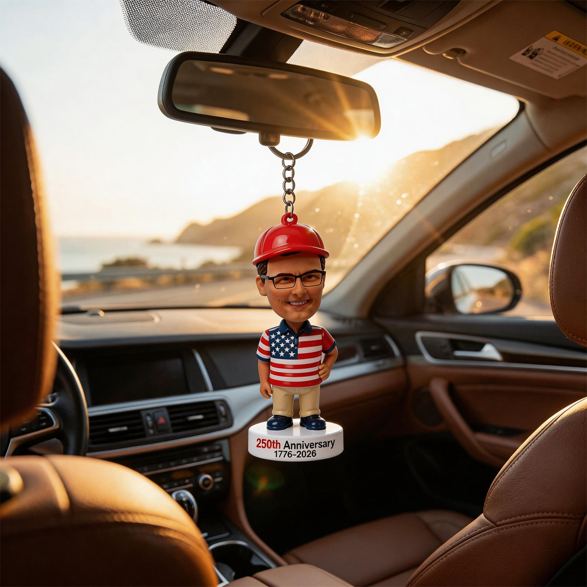 Bobblegifts Personalized Custom Patriotic Bobblehead Keychain ...