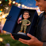 Personalized Military Style Bobblehead with American Flag
