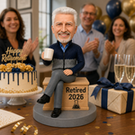 Custom Retirement Bobblehead with Coffee Mug