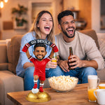 Custom Soccer Fan Bobblehead with Scarf