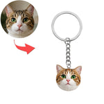 Custom Personalized Cat Keychain with Name from Photo