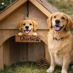 Custom Personalized Dog Keychain with Name from Photo