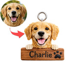 Custom Personalized Dog Keychain with Name from Photo
