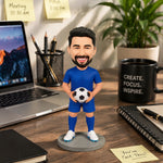 Custom Goalkeeper Bobblehead Holding Soccer Ball
