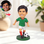 Custom Soccer Player Bobblehead Kicking Ball
