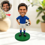 Custom Soccer Player Bobblehead Holding Ball