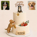 Funny Dog Eating Cake Decoration - Dog Cake Topper