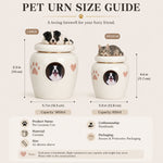 Personalized Ceramic Pet Memorial Urn with Custom Photo & Figurine