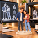 Custom Realistic 3D Printed Couple Figurine from Photos