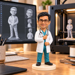 Custom Realistic 3D Printed Doctor or Nurse Figurine from Photo