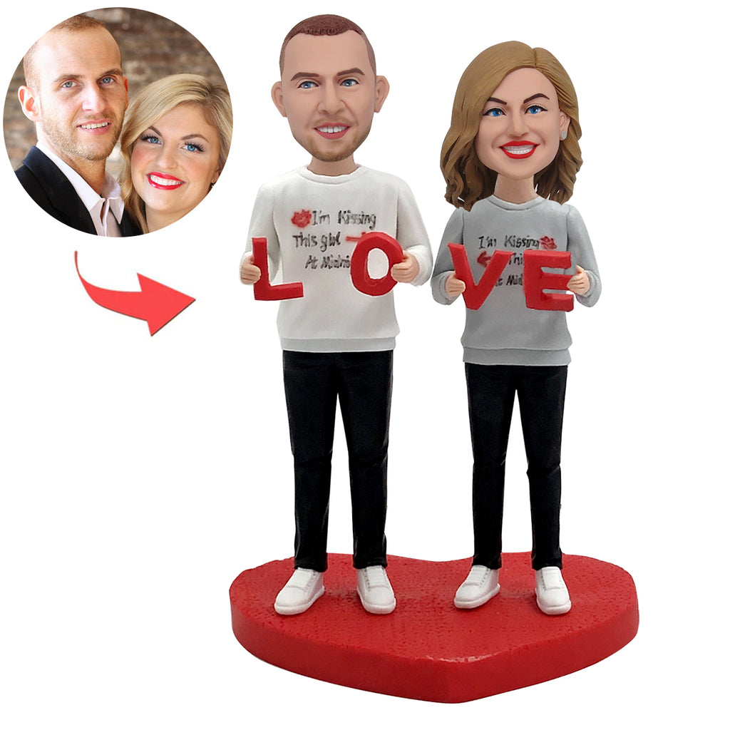 Custom Couple Bobblehead with “LOVE”