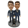 Wedding Couple Custom Bobbleheads with Pet