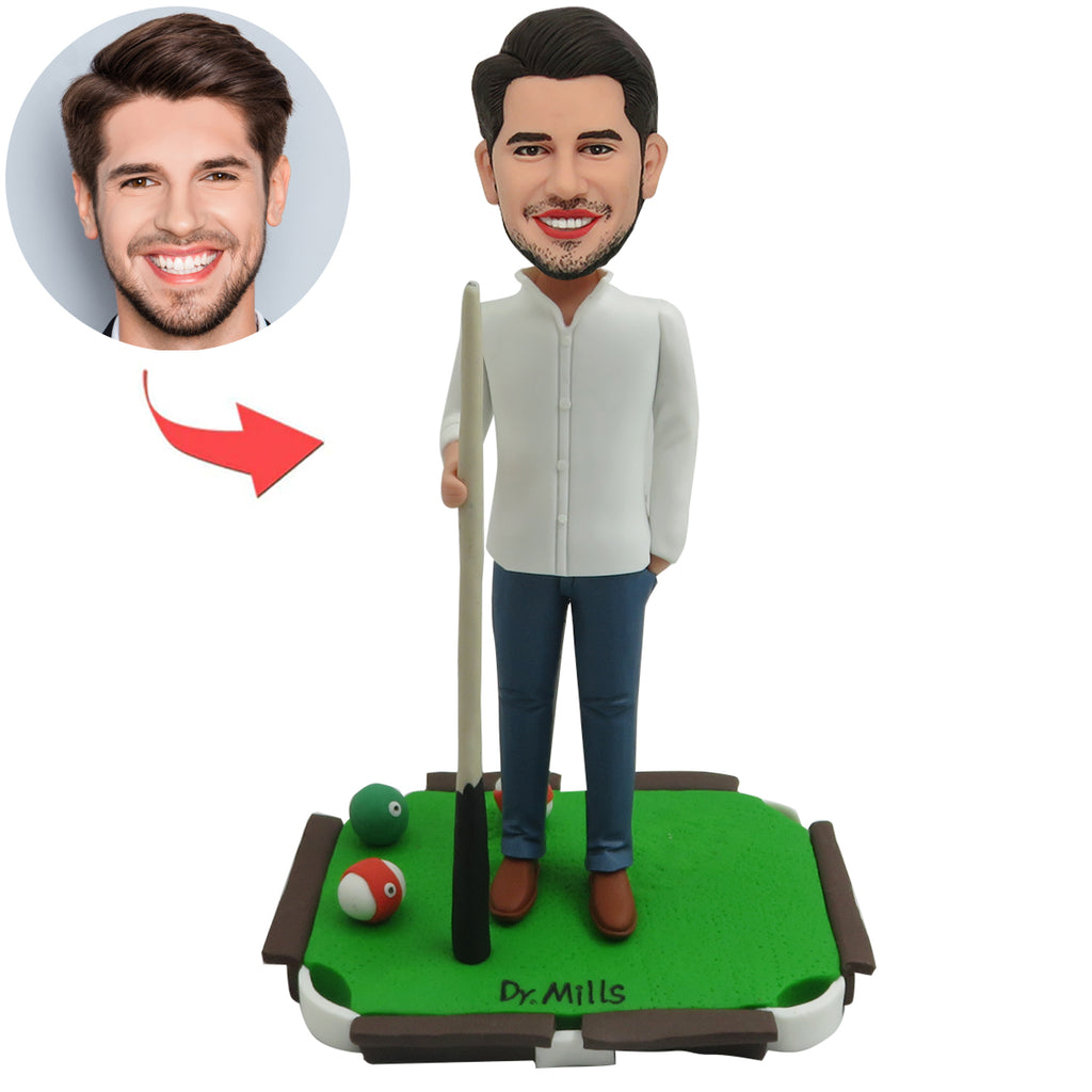 Custom Male Bobblehead for Snooker Enthusiasts