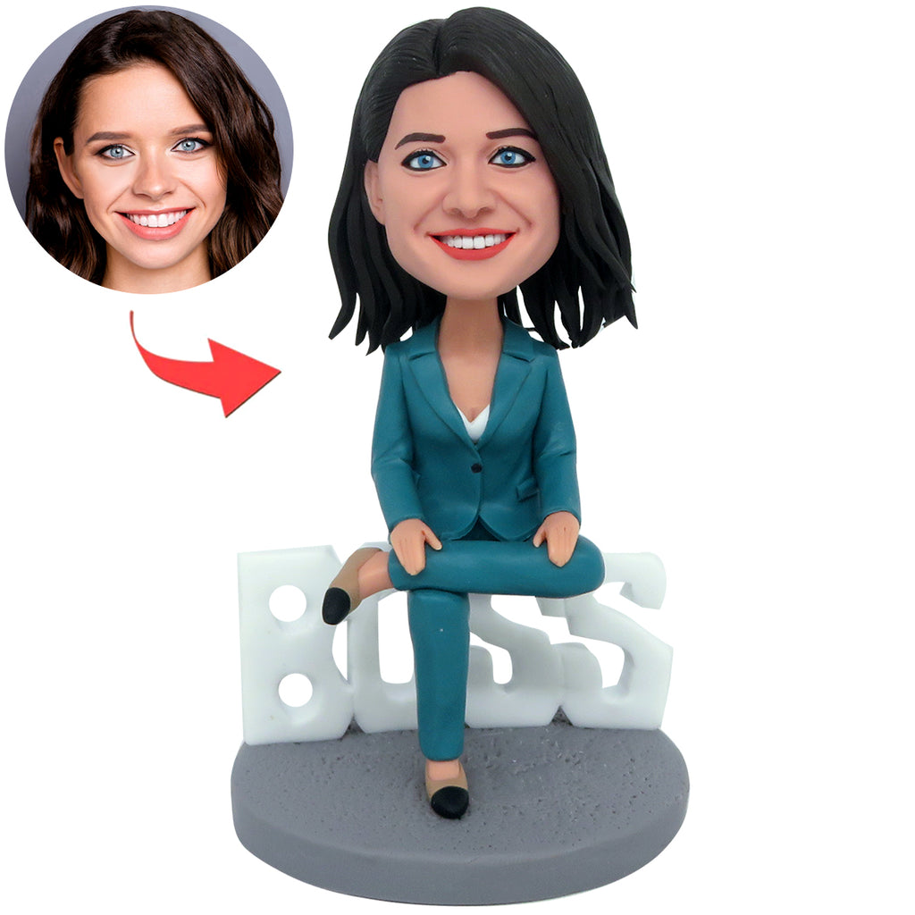 Custom WORLD BEST LADY BOSS Bobblehead Doll