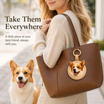 Personalized Dog Photo Leather Keychain & Bag Charm