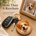 Personalized Dog Photo Leather Keychain & Bag Charm