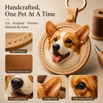 Personalized Dog Photo Leather Keychain & Bag Charm