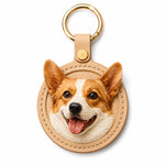 Personalized Dog Photo Leather Keychain & Bag Charm