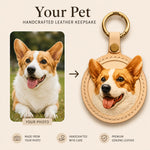 Personalized Dog Photo Leather Keychain & Bag Charm