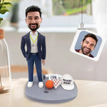 Custom Businessman Bobblehead Who Loves Sports