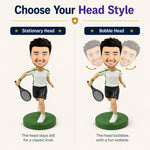Custom Tennis Player Bobblehead with Racket