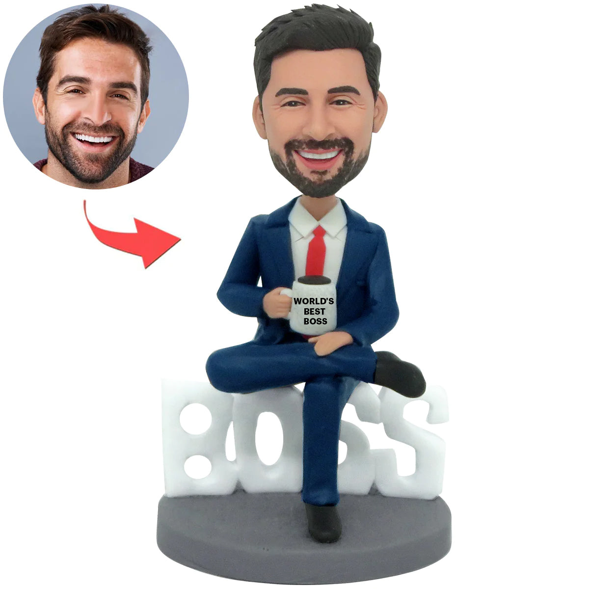 Custom WORLD BEST MALE BOSS Bobblehead Doll