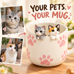 Personalized Two-Pets Coffee Mug with Handmade Pet Figures
