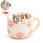 Personalized Two-Pets Coffee Mug with Handmade Pet Figures