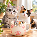 Personalized Two-Pets Coffee Mug with Handmade Pet Figures