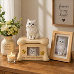 Custom Cat Urn with Personalized Bobblehead