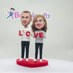 Custom Couple Bobblehead with “LOVE”