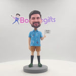 Custom Super Dad Bobblehead In Holiday Floral Shirt