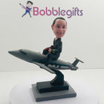 Custom Man Bobblehead with Airplane Model