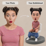 Custom Bobbleheads Humorous Women Sit On Toilet