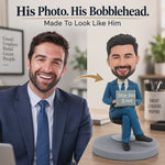 Male Boss Working with Computer Custom Bobblehead