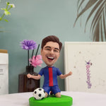 Happy Football Player Custom Bobblehead