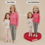 Mom and Daughter Custom Bobblehead with Heart
