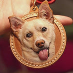 Personalized Dog Photo Leather Keychain & Bag Charm