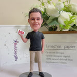 Custom Male Bobblehead Holding BOSS Sign