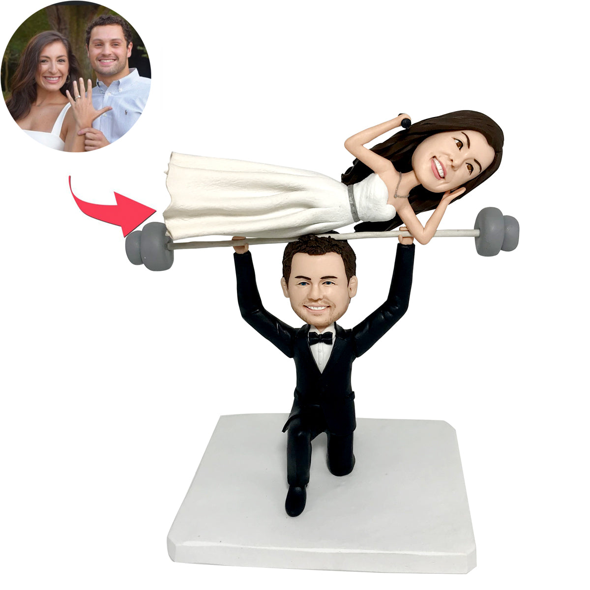 Custom Wedding Bobbleheads Funny Weight Lifting Couples