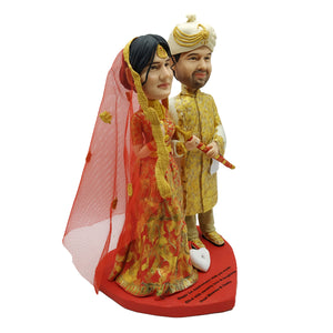 Indian Wedding Couple Bobblehead Doll