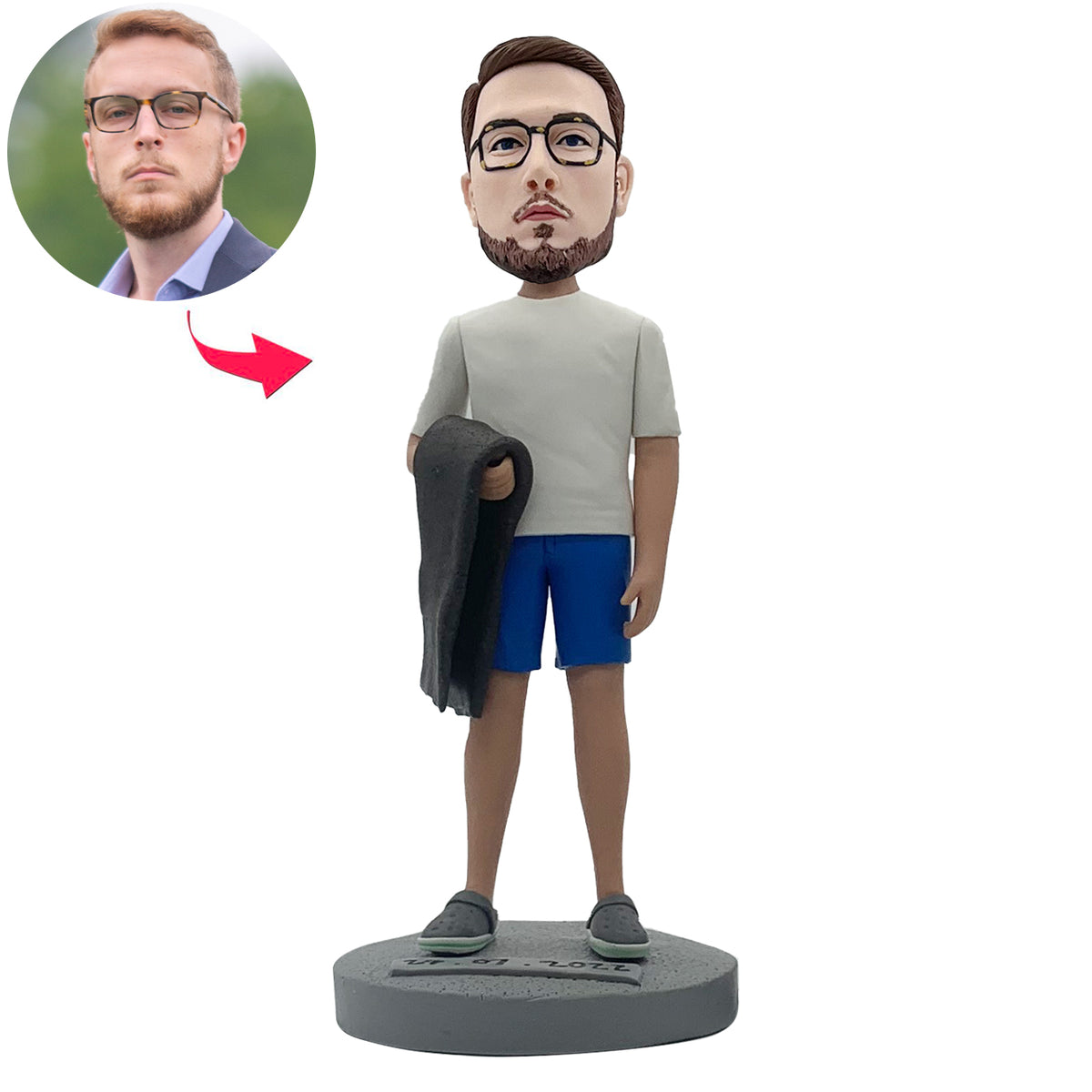 Personalized Daily Dess Male Bobblehead From His Photo Online – BobbleGifts