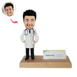Business Card Holder with Custom Bobbleheads