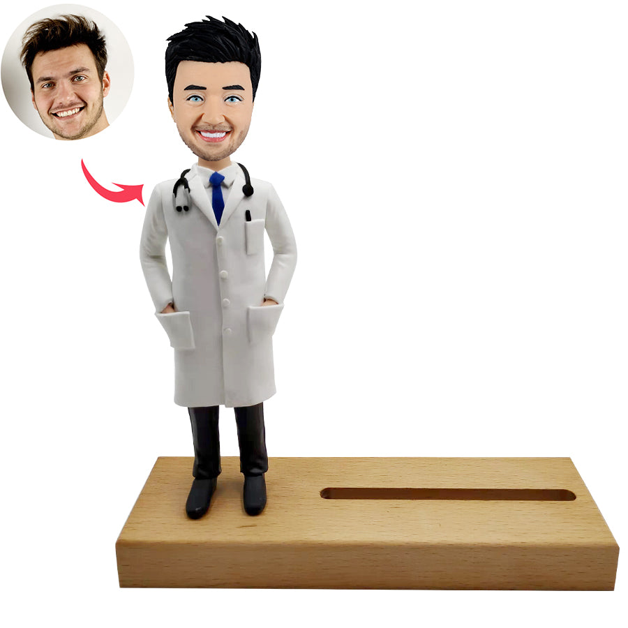 Card Holder with Custom Doctor Bobbleheads